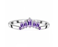 Klenoty Amber Luxusní stříbrný prsten s ametystem Queen Velikost: 57 fialová, 57, stříbro Ag 925/1000
