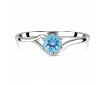 Klenoty Amber Luxusní stříbrný prsten topaz Magic Velikost: 57 modrá, 57, stříbro Ag 925/1000