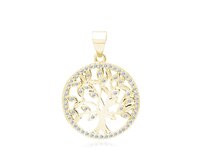Klenoty Amber Luxusní stříbrný přívěsek strom života zlacený zlatá, stříbro Ag 925/1000