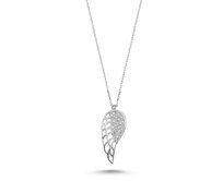 Klenoty Amber Stříbrný přívěsek andělské křídlo se zirkony včetně řetízku  stříbrná , stříbro Ag 925/1000