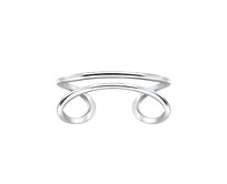 Stříbrný nastavitelný prsten Modern Velikost: 52  stříbrná , 52, stříbro Ag 925/1000