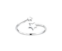 Stříbrný nastavitelný prsten Star Velikost: 57  stříbrná , 57, stříbro Ag 925/1000