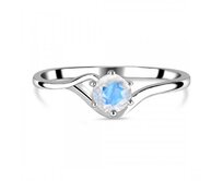 Klenoty Amber Luxusní stříbrný prsten měsíční kámen Special Moment Velikost: 52 duhová, 52, stříbro Ag 925/1000