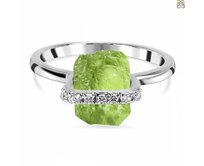 Klenoty Amber Luxusní stříbrný prsten peridot a topaz Natural Velikost: 59 zelená, 59, stříbro Ag 925/1000