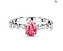 Klenoty Amber Luxusní stříbrný prsten rubín Honey Velikost: 52 růžová, 52, stříbro Ag 925/1000