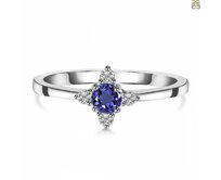 Klenoty Amber Luxusní stříbrný prsten s tanzanitem a topazy Stella Velikost: 52 modrá, 52, stříbro Ag 925/1000