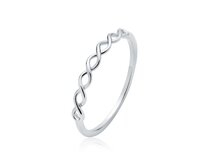 Stříbrný propletený prsten Velikost: 54  stříbrná , 54, stříbro Ag 925/1000