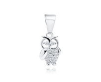 Klenoty Amber Stříbrný přívěsek sova stříbrná , stříbro Ag 925/1000