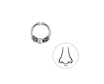 Klenoty Amber Falešný piercing do nosu septum Bali stříbrná , stříbro Ag 925/1000