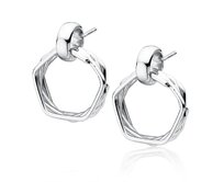 Klenoty Amber Trendy stříbrné náušnice náušnice Pentagon stříbrná , stříbro Ag 925/1000