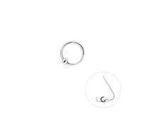 Klenoty Amber Stříbrný piercing do nosu kroužek s kuličkou menší stříbrná , stříbro Ag 925/1000
