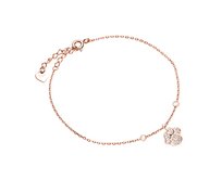 Klenoty Amber Stříbrný náramek tlapka - růžové zlacení růžová, pozlacené stříbro Ag 925/1000