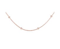 Klenoty Amber Stříbrný náhrdelník choker - kuličky - růžové zlacení růžová, pozlacené stříbro Ag 925/1000