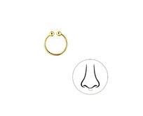 Klenoty Amber Falešný piercing septum do nosu kroužek žluté zlacení zlatá, pozlacené stříbro Ag 925/1000