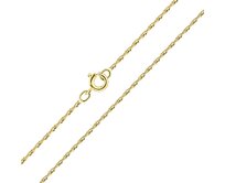 Klenoty Amber Jemný pozlacený kroucený řetízek 45 cm, šířka 1,2 mm zlatá, stříbro Ag 925/1000