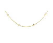 Klenoty Amber Pozlacený náhrdelník choker - kuličky zlatá, pozlacené stříbro Ag 925/1000