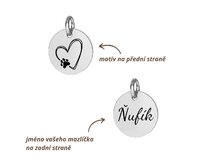 Stříbrný přívěsek se jménem mazlíčka 12 mm - AG 925 Délka řetízku: bez řetízku