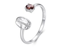 Klenoty Amber Stříbrný prstýnek s kávovým zrnkem a hnědým zirkonem – „Espresso Soul“ hnědá, stříbro Ag 925/1000