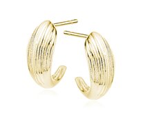 Klenoty Amber Stříbrné náušnice Sepia gold zlatá, pozlacené stříbro Ag 925/1000