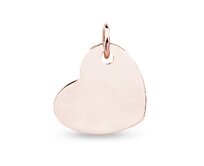 Klenoty Amber Stříbrný přívěsek srdce - destička - růžové zlacení růžová, pozlacené stříbro Ag 925/1000