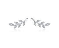 Klenoty Amber Stříbrné náušnice větvičky se zirkony bílá, stříbro Ag 925/1000