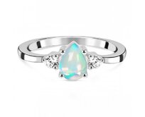 Klenoty Amber Luxusní stříbrný prsten s opálem a topazy With You Velikost: 54 duhová, 54, stříbro Ag 925/1000