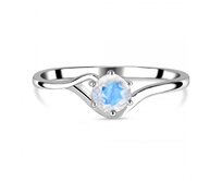 Klenoty Amber Luxusní stříbrný prsten měsíční kámen Special Moment Velikost: 62 duhová, 62, stříbro Ag 925/1000