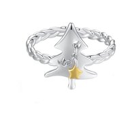 Klenoty Amber Stříbrný nastavitelný prsten Vánoční strom  stříbrná , stříbro Ag 925/1000