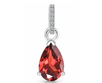 Klenoty Amber Luxusní stříbrný přívěsek s granátem a topazy Drop červená, stříbro Ag 925/1000