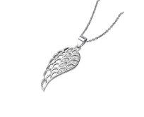 Klenoty Amber Stříbrný přívěsek andělské křídlo se zirkony včetně řetízku  stříbrná , stříbro Ag 925/1000