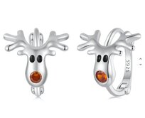 Klenoty Amber Stříbrné náušnice Sobí kouzlo ✨ stříbro Ag 925/1000