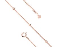 Klenoty Amber Řetízek na nohu - kuličky - růžové zlacení růžová, pozlacené stříbro Ag 925/1000