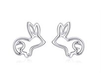 Klenoty Amber Stříbrné náušnice králíček  stříbrná , stříbro Ag 925/1000