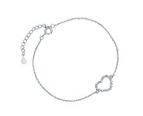 Klenoty Amber Stříbrný náramek - srdce s čirými zirkony  stříbrná , stříbro Ag 925/1000