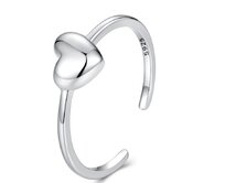 Klenoty Amber Nastavitelný prsten s vypouklým srdíčkem – něha, která sedí každému   stříbrná , stříbro Ag 925/1000