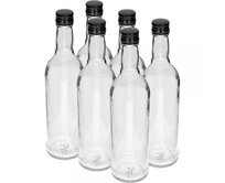 Browin Láhev 500 ml, kulatá, hladká + zátka, 6ks