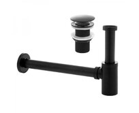 DuraHome Výpusť KLIK-KLAK + sifon, HAPPO 46397, černá, matná, bez přepadu