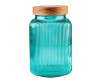 DuraHome Dóza s dřevěným šroubovacím uzávěrem, 3l, tyrkys