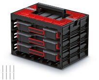 Prosperplast Skříňka s 3 organizéry (přepážky) TAGER CASE 415x290x290 černá, 41.5, Plast