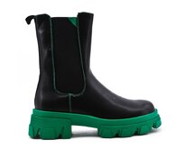 Kotníkové boty Černé se zelenou podrážkou Velikost: 39, Barva: Černá Zelená, 39