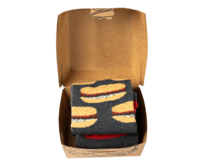 Ponožky - Hamburger+hranolky - 2 páry v dárkové krabičce Velikost: 35-38, Barva: Šedá Vícebarevná, 35-38