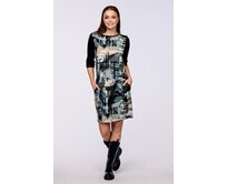 Dámské šedobéžové šaty M , L , 3XL šedá, mini, 93 % viskóza, 7 % elastan
