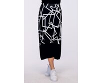 Dámská černobílá sukně M , L črnobílá, midi, 77 % viskóza, 19 % polyester, 4 % elastan / 95 % viskóza, 5 %…