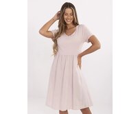 Světle růžové šaty s žebrovaným vrškem - kopie - kopie světle růžová, One Size, mini, 50% bavlna, 5% elastan