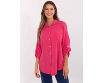 Fuchsiová mušelínová košile fuchsiová, One Size, dlouhé rukávy, 100% bavlna