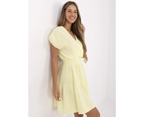 Letní žluté mušelínové šaty s elastickým pasem žlutá, One Size, mini, 100% bavlna
