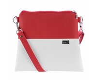 Malá crossbody  kabelka MANON - červená + bílá Bílá, Small