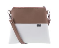 Malá crossbody kabelka MANON - taupe + bílá Bílá, Small