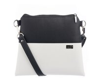 Malá crossbody kabelka MANON - černá + bílá Bílá, Small