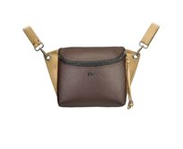 Crossbody ledvinka SALOME čokoládová, zlatá metalíza Hnědá, Medium